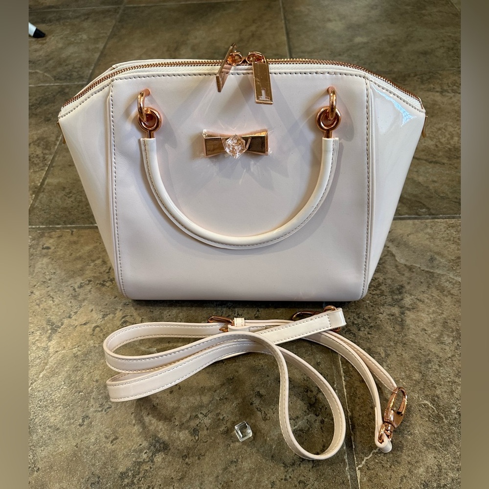 Ted Baker London Petra Crystal Bow Blush Pink Rose Gold Bag Tote Crossbody